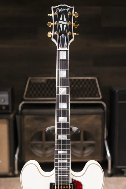 Epiphone 1959 ES-355 Semi-Hollow Electric Guitar - Classic White with Hardshell Case