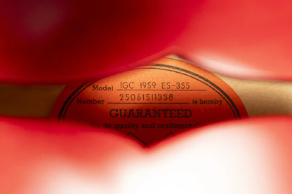 Epiphone 1959 ES-355 Semi-Hollow Electric Guitar - Cherry Red with Hardshell Case