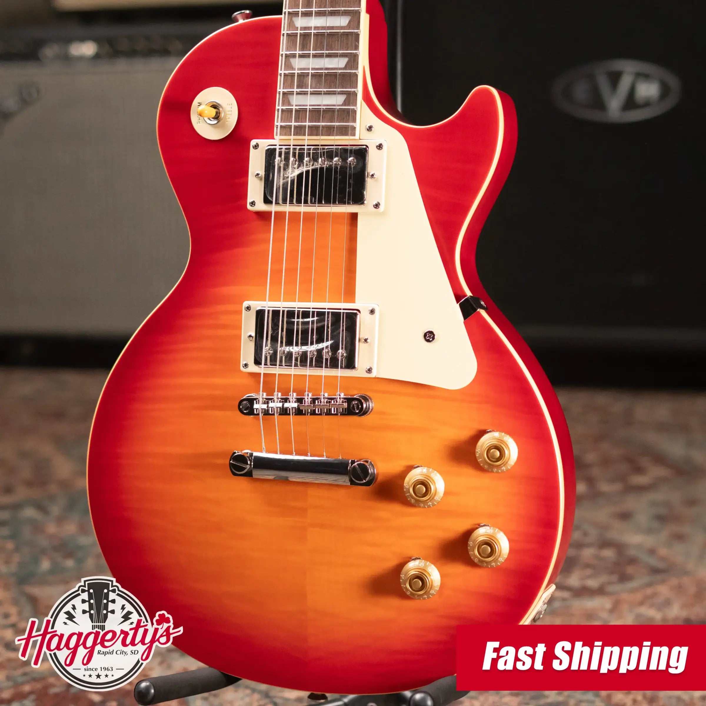 Epiphone 1959 Les Paul Standard Electric Guitar - Aged Dark Cherry Burst with Hardshell Case