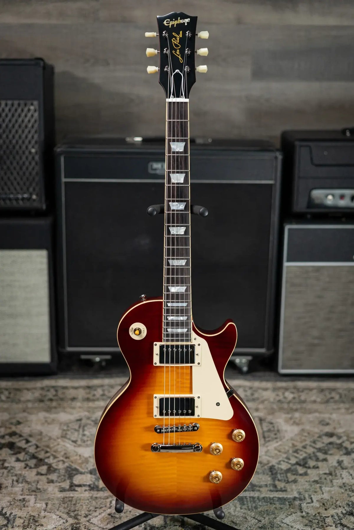 Epiphone 1959 Les Paul Standard Reissue Electric Guitar - Deep Cherry Sunburst with Hardshell Case