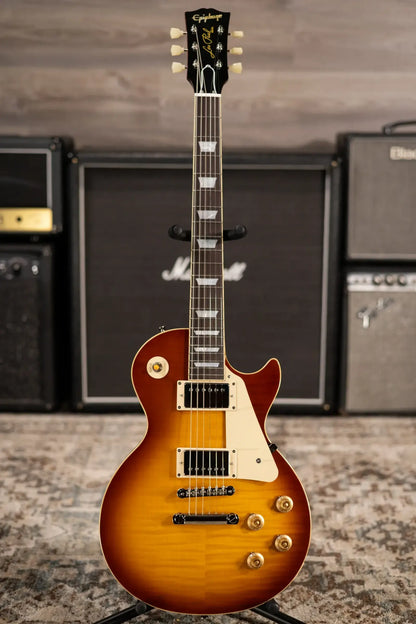 Epiphone 1959 Les Paul Standard Reissue Electric Guitar - Golden Poppy Burst with Hardshell Case