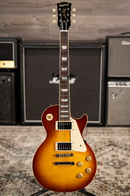 Epiphone 1959 Les Paul Standard Reissue Electric Guitar - Golden Poppy Burst with Hardshell Case