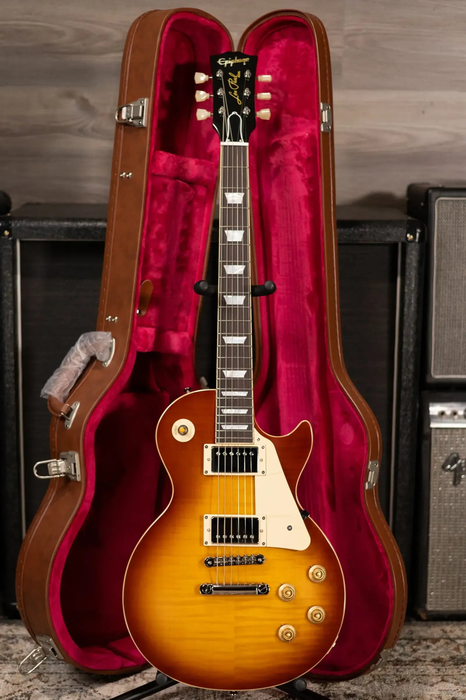 Epiphone 1959 Les Paul Standard Reissue Electric Guitar - Golden Poppy Burst with Hardshell Case