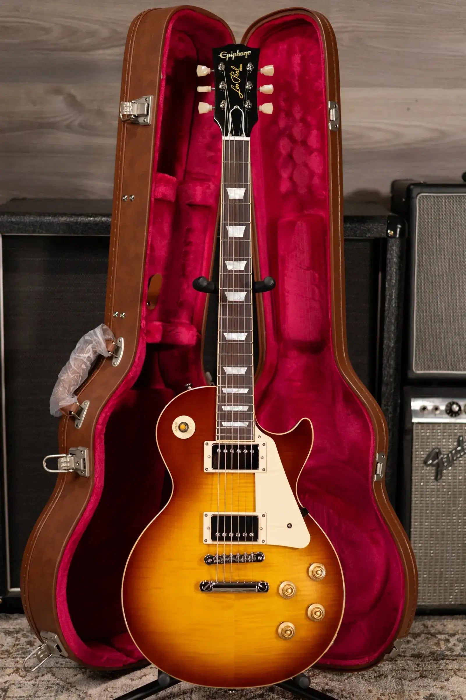 Epiphone 1959 Les Paul Standard Reissue Electric Guitar - Golden Poppy Burst with Hardshell Case