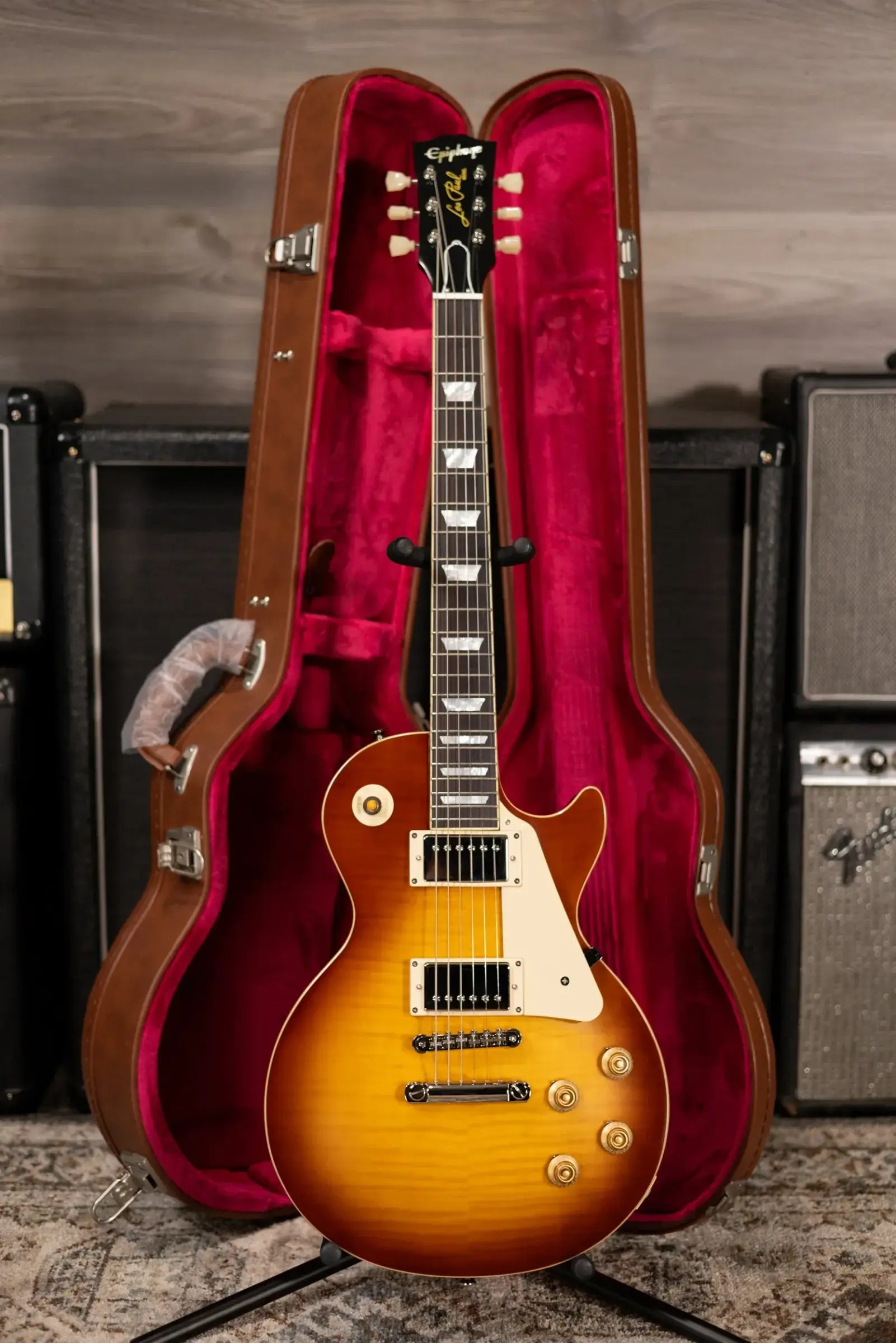 Epiphone 1959 Les Paul Standard Reissue Electric Guitar - Golden Poppy Burst with Hardshell Case