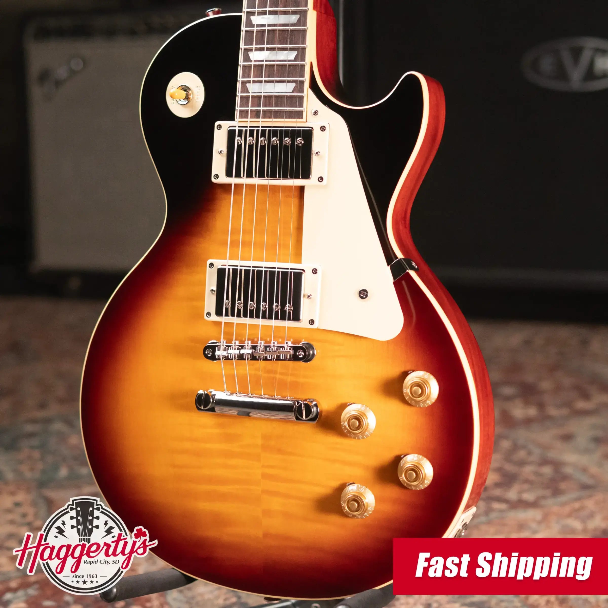 Epiphone 1959 Les Paul Standard Reissue Electric Guitar - Washed Bourbon Burst with Hardshell Case