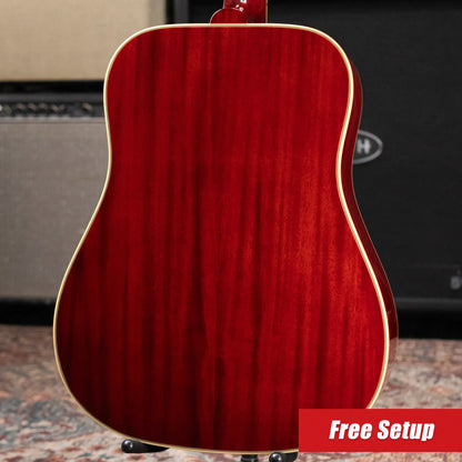 Epiphone 1960 Hummingbird Reissue Acoustic/Electric Guitar - Heritage Cherry Sunburst with Hardshell Case