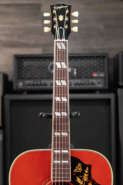 Epiphone 1960 Hummingbird Reissue Acoustic/Electric Guitar - Heritage Cherry Sunburst with Hardshell Case