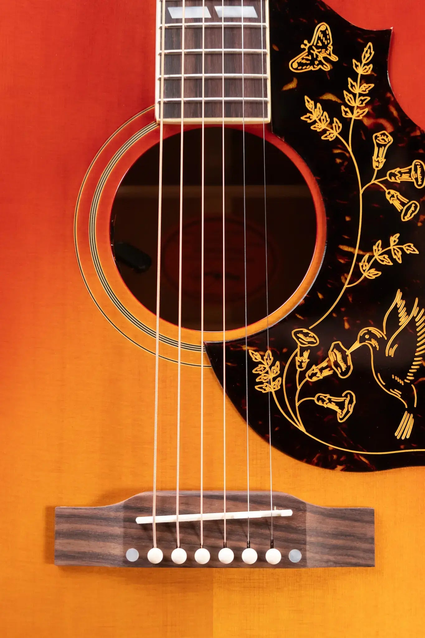 Epiphone 1960 Hummingbird Reissue Acoustic/Electric Guitar - Heritage Cherry Sunburst with Hardshell Case