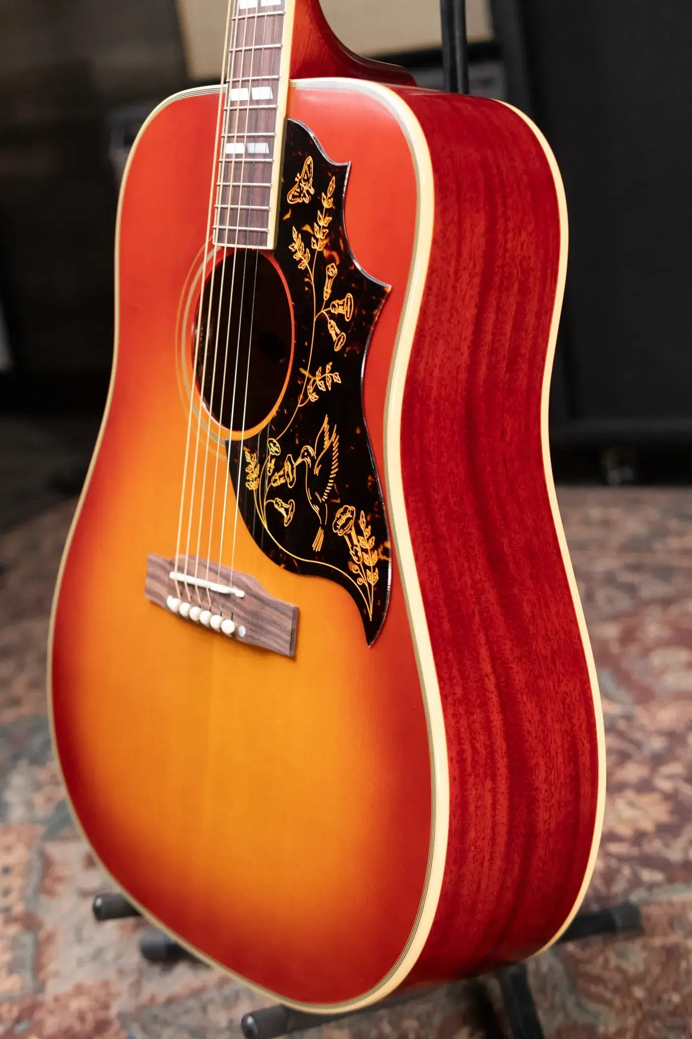 Epiphone 1960 Hummingbird Reissue Acoustic/Electric Guitar - Heritage Cherry Sunburst with Hardshell Case