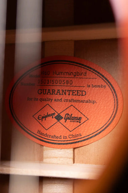 Epiphone 1960 Hummingbird Reissue Acoustic/Electric Guitar - Heritage Cherry Sunburst with Hardshell Case