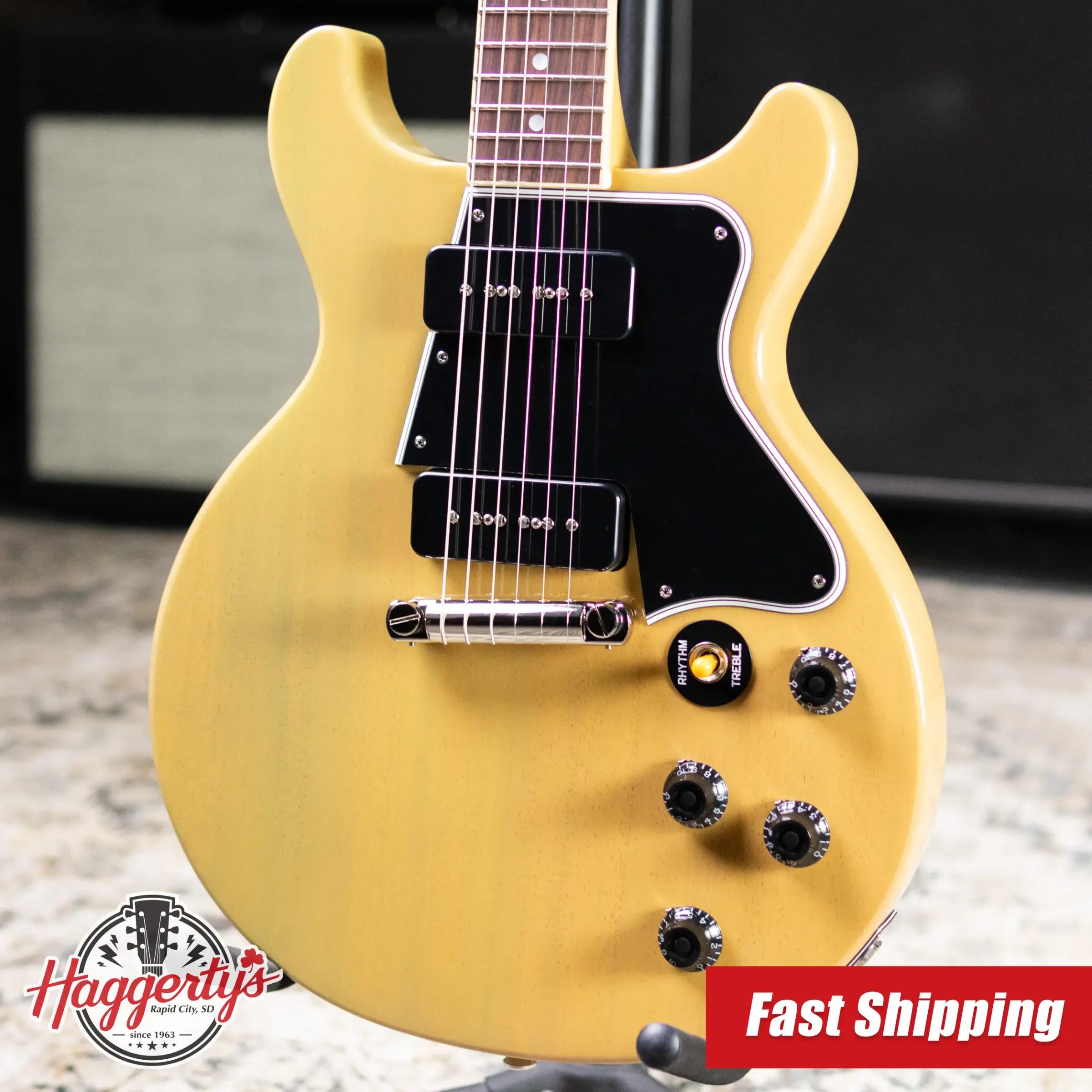 Epiphone 1960 Les Paul Special Double Cut Reissue Electric Guitar - TV Yellow with Hardshell Case