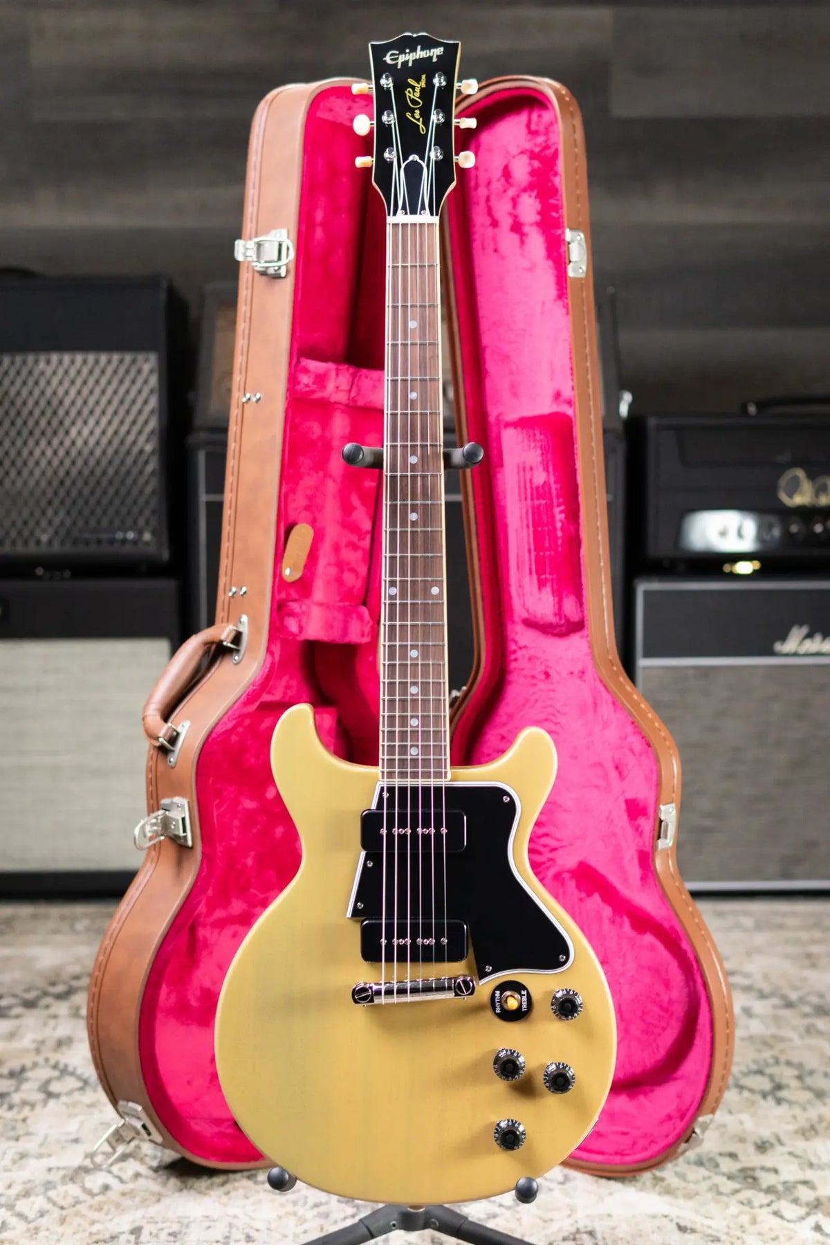 Epiphone 1960 Les Paul Special Double Cut Reissue Electric Guitar - TV Yellow with Hardshell Case