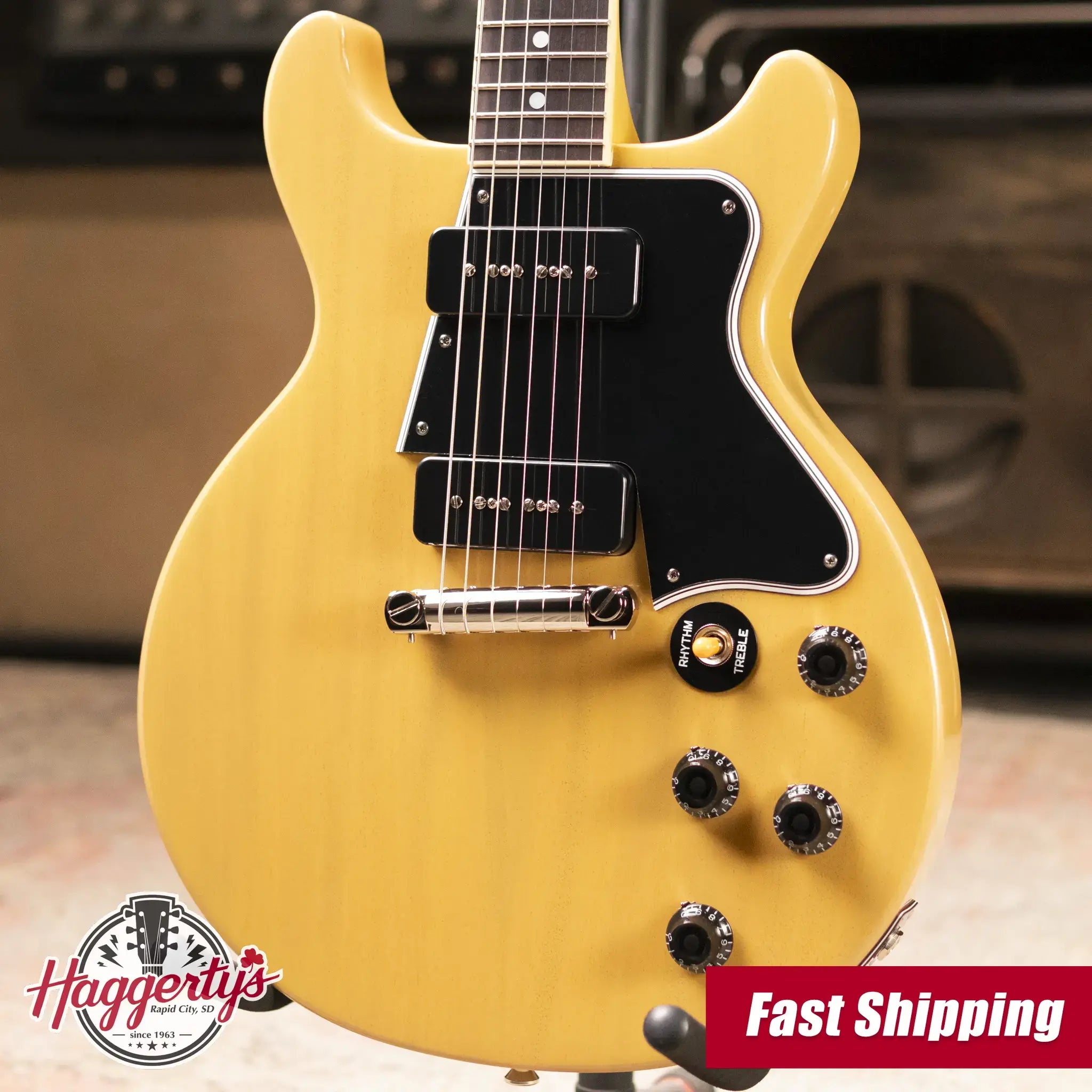 Epiphone 1960 Les Paul Special Double Cut Reissue Electric Guitar - TV Yellow with Hardshell Case