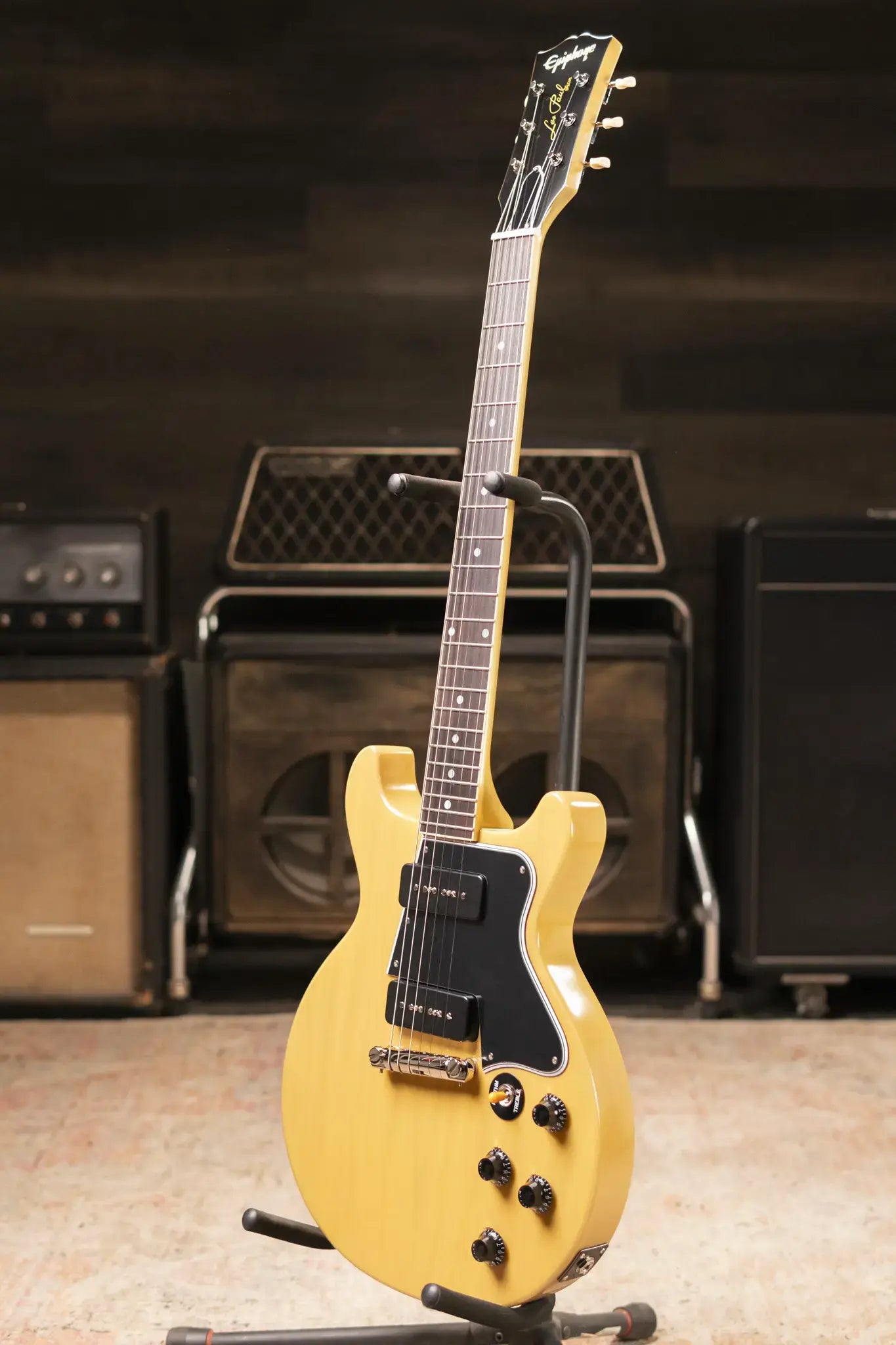 Epiphone 1960 Les Paul Special Double Cut Reissue Electric Guitar - TV Yellow with Hardshell Case
