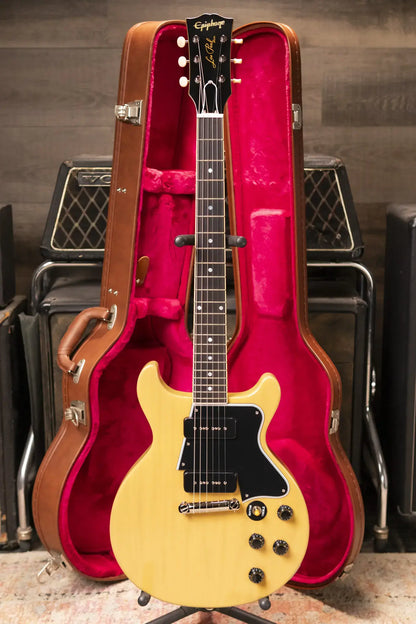 Epiphone 1960 Les Paul Special Double Cut Reissue Electric Guitar - TV Yellow with Hardshell Case