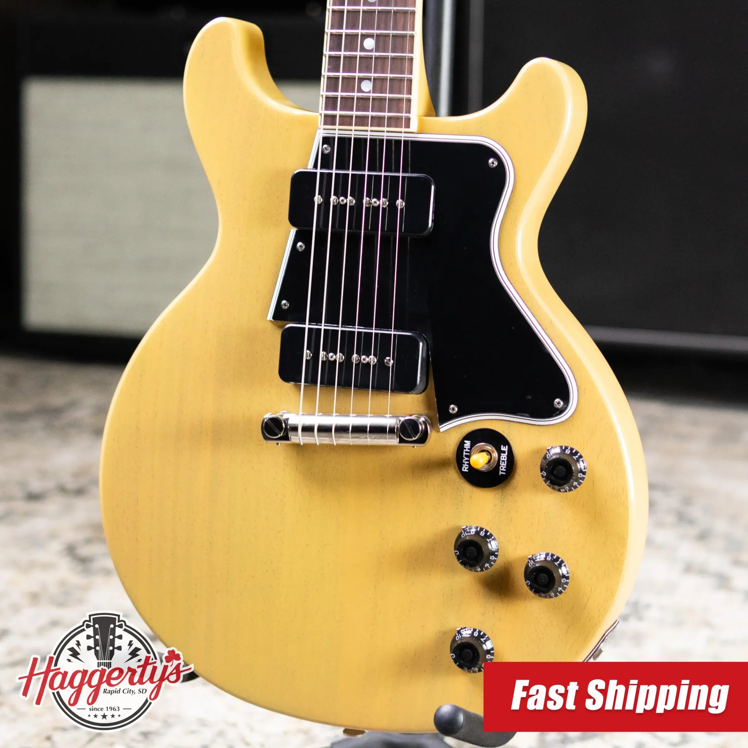Epiphone 1960 Les Paul Special Double Cut Reissue Electric Guitar - TV Yellow with Hardshell Case