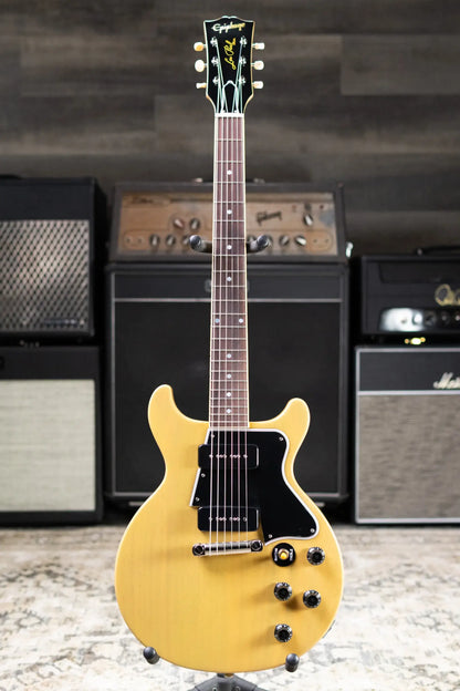 Epiphone 1960 Les Paul Special Double Cut Reissue Electric Guitar - TV Yellow with Hardshell Case
