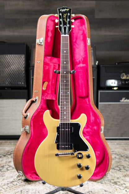 Epiphone 1960 Les Paul Special Double Cut Reissue Electric Guitar - TV Yellow with Hardshell Case