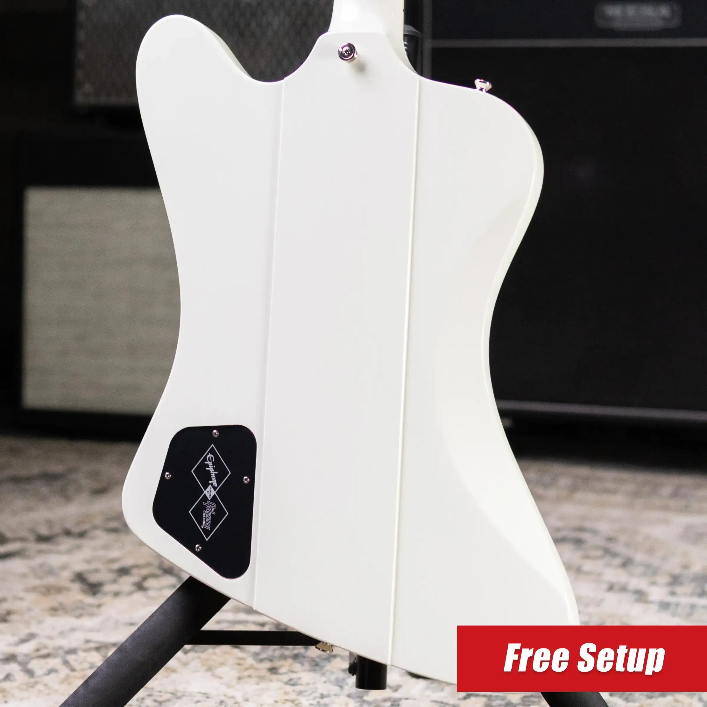 Epiphone 1963 Firebird V Reissue Electric Guitar - Polaris White with Hardshell Case