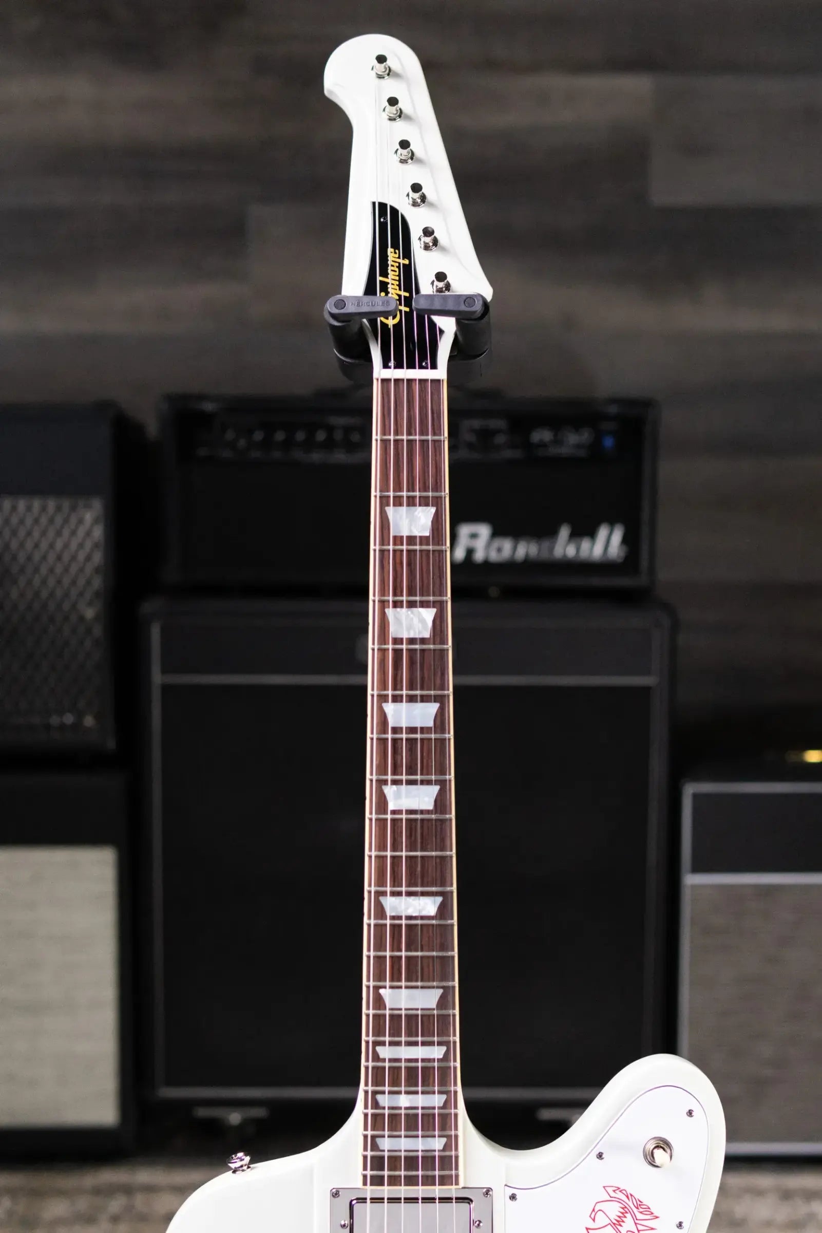 Epiphone 1963 Firebird V Reissue Electric Guitar - Polaris White with Hardshell Case