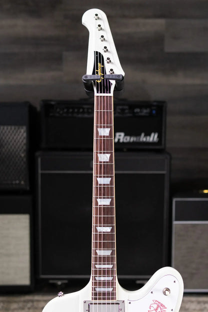 Epiphone 1963 Firebird V Reissue Electric Guitar - Polaris White with Hardshell Case