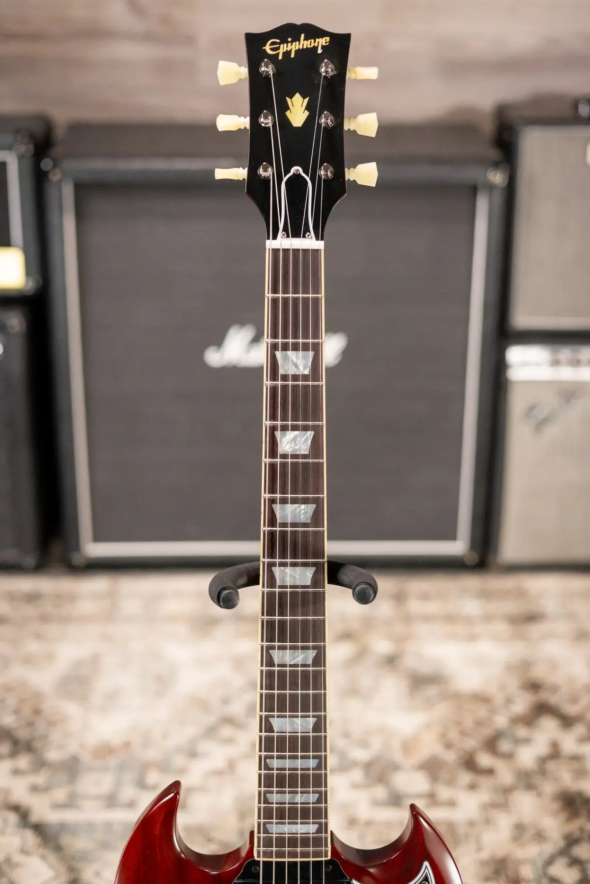 Epiphone 1964 SG Standard with Maestro Vibrola Reissue Electric Guitar - Cherry Red with Hardshell Case