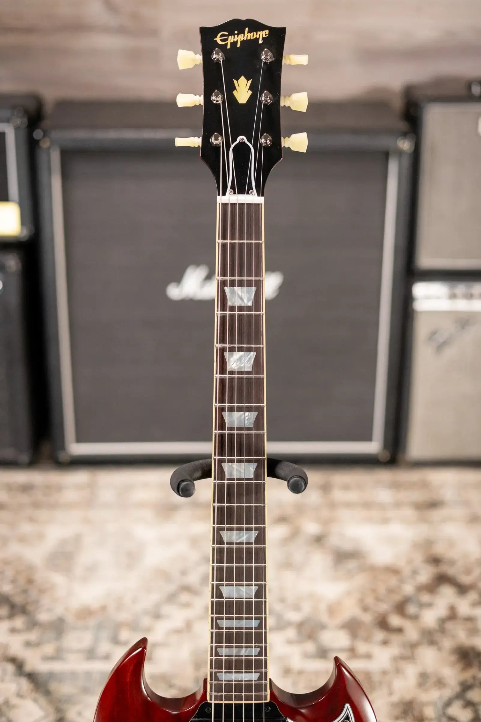 Epiphone 1964 SG Standard with Maestro Vibrola Reissue Electric Guitar - Cherry Red with Hardshell Case