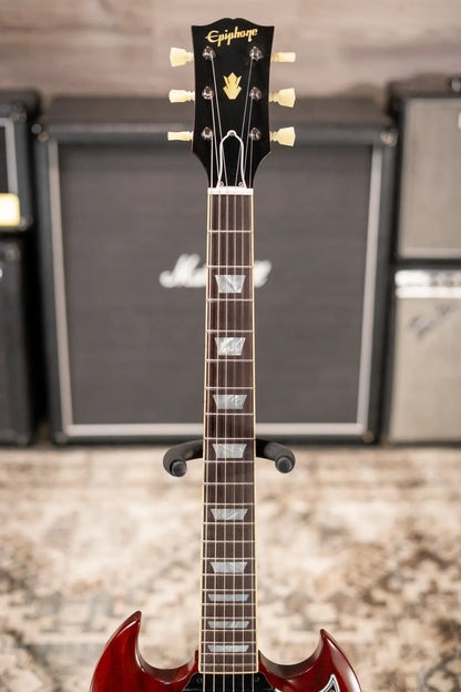 Epiphone 1964 SG Standard with Maestro Vibrola Reissue Electric Guitar - Cherry Red with Hardshell Case