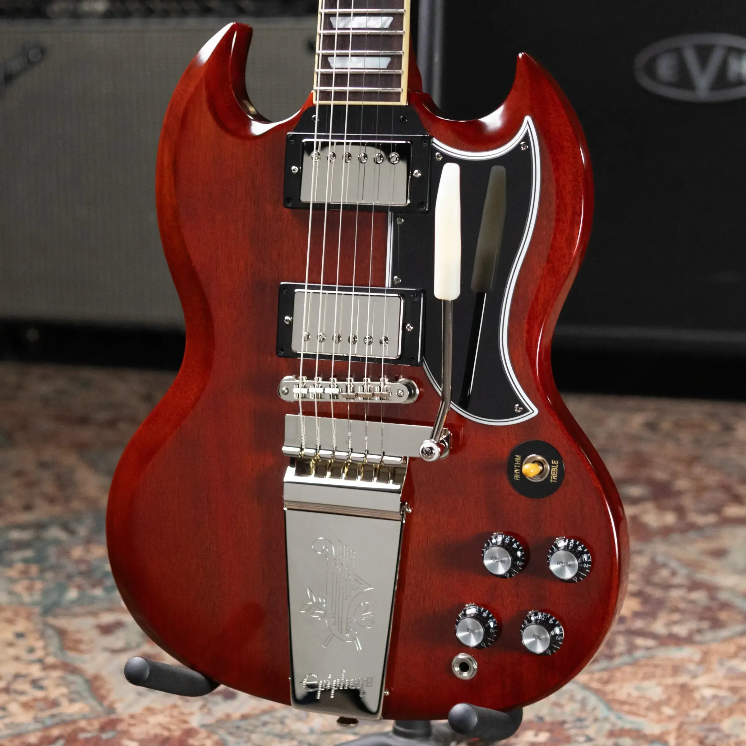 Epiphone 1964 SG Standard with Maestro Vibrola Reissue Electric Guitar - Cherry Red with Hardshell Case - Used