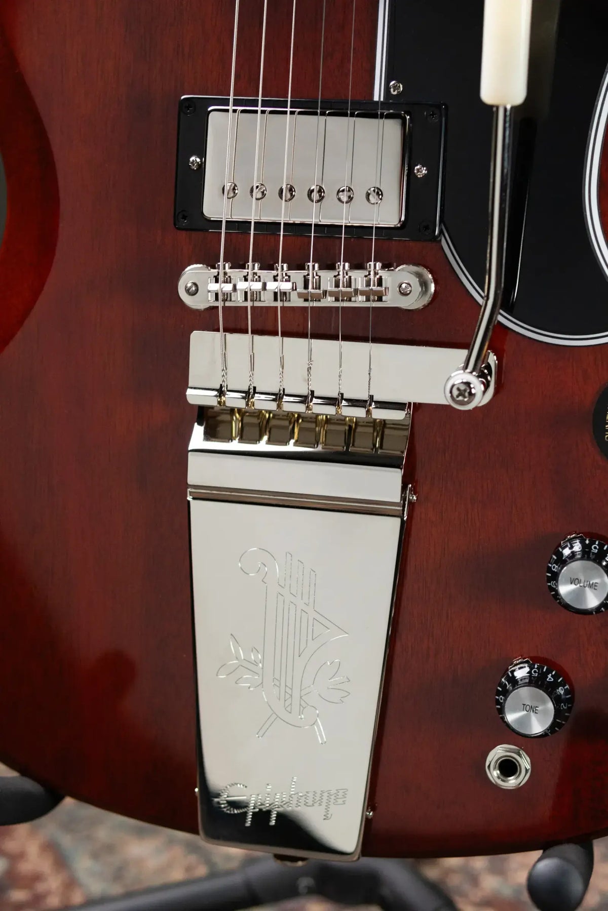 Epiphone 1964 SG Standard with Maestro Vibrola Reissue Electric Guitar - Cherry Red with Hardshell Case - Used