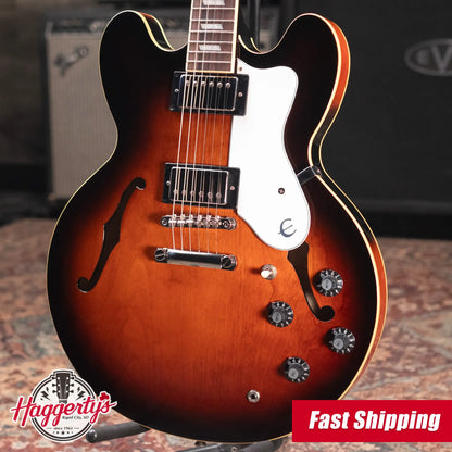 Epiphone Bonehead Signature Riviera Electric Guitar - Dark Tobacco Sunburst with Hardshell Case