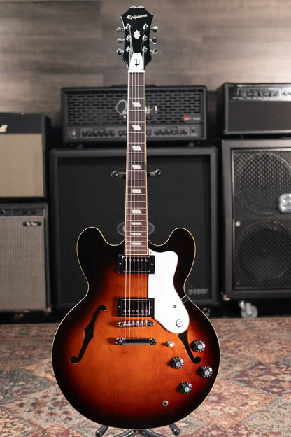Epiphone Bonehead Signature Riviera Electric Guitar - Dark Tobacco Sunburst with Hardshell Case