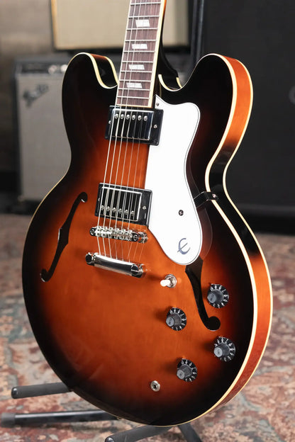 Epiphone Bonehead Signature Riviera Semi-Hollow Electric Guitar - Dark Tobacco Sunburst with Hardshell Case