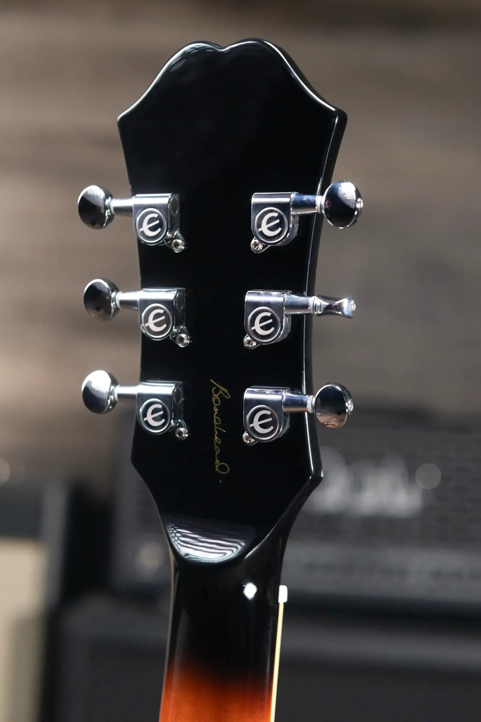 Epiphone Bonehead Signature Riviera Semi-Hollow Electric Guitar - Dark Tobacco Sunburst with Hardshell Case