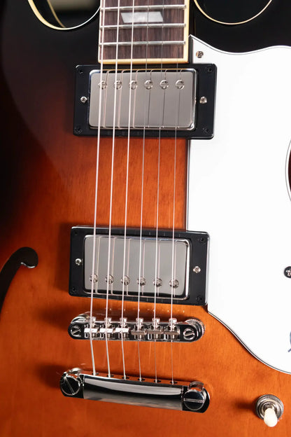 Epiphone Bonehead Signature Riviera Semi-Hollow Electric Guitar - Dark Tobacco Sunburst with Hardshell Case