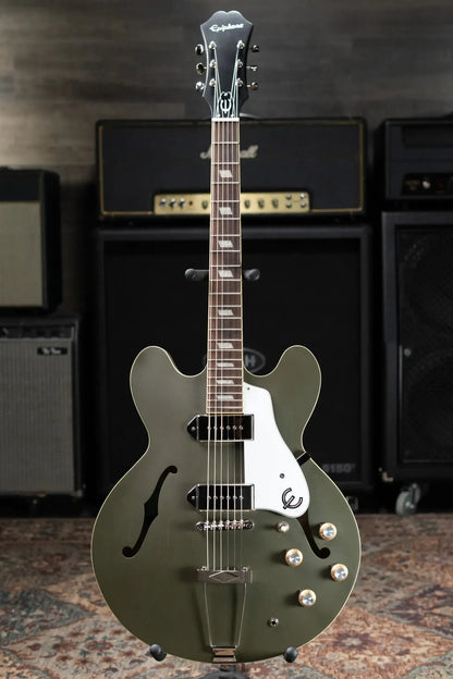 Epiphone Casino Worn Electric Guitar - Olive Drab with Gig Bag - Used