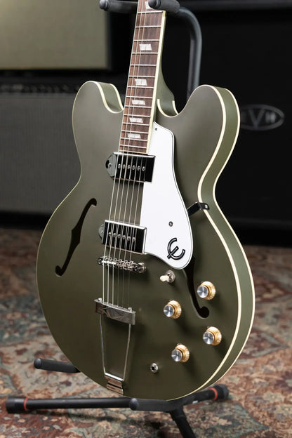 Epiphone Casino Worn Electric Guitar - Olive Drab with Gig Bag - Used