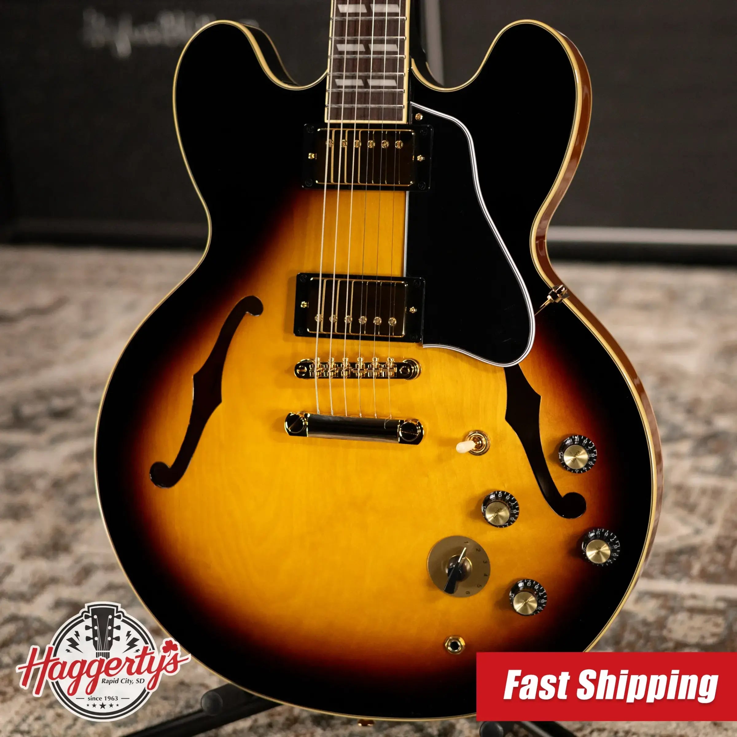 Epiphone ES-345 Semi-Hollow Electric Guitar - Triburst with Gig Bag