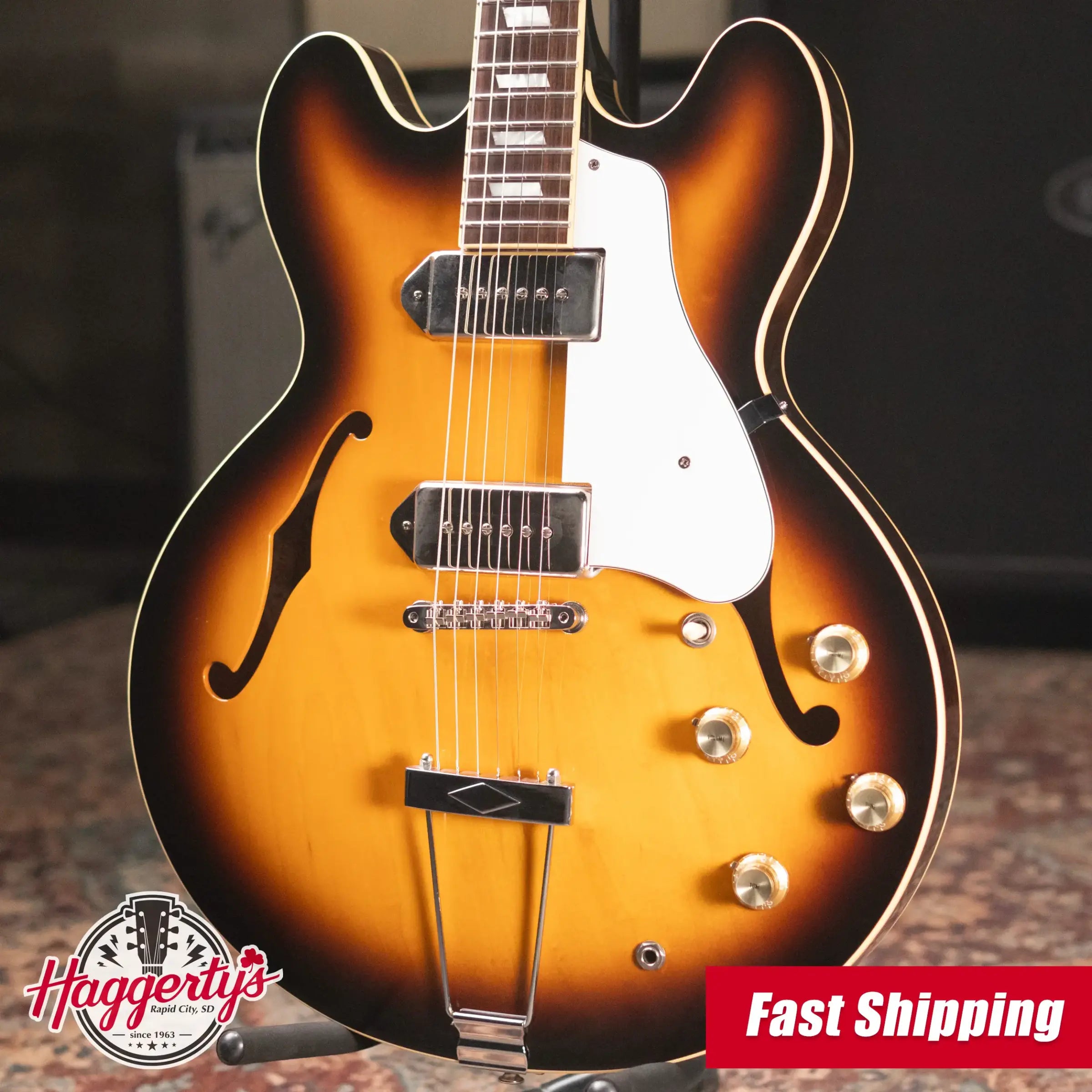 Epiphone Elitist 1965 Casino Hollow-Body Electric Guitar - Vintage Sunburst with Hardshell Case - Used