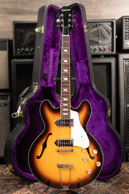 Epiphone Elitist 1965 Casino Hollow-Body Electric Guitar - Vintage Sunburst with Hardshell Case - Used