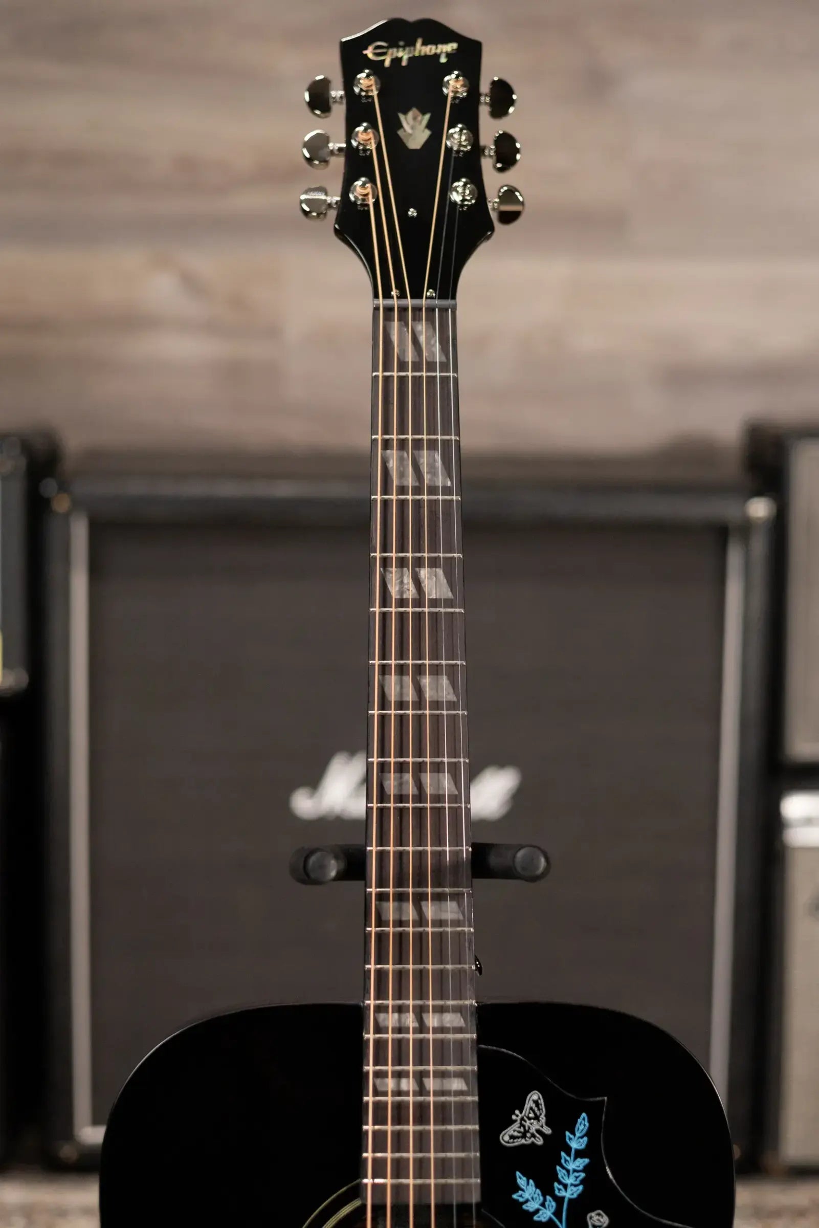Epiphone Eric Church Signature Hummingbird Dark Studio Acoustic/Electric Guitar - Cobra Burst with Hardshell Case