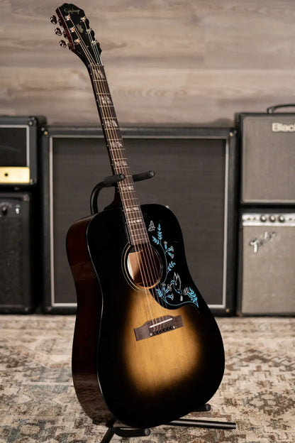 Epiphone Eric Church Signature Hummingbird Dark Studio Acoustic/Electric Guitar - Cobra Burst with Hardshell Case