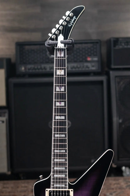 Epiphone Extura Prophecy Electric Guitar Purple Tiger Burst with Hardshell Case - Used