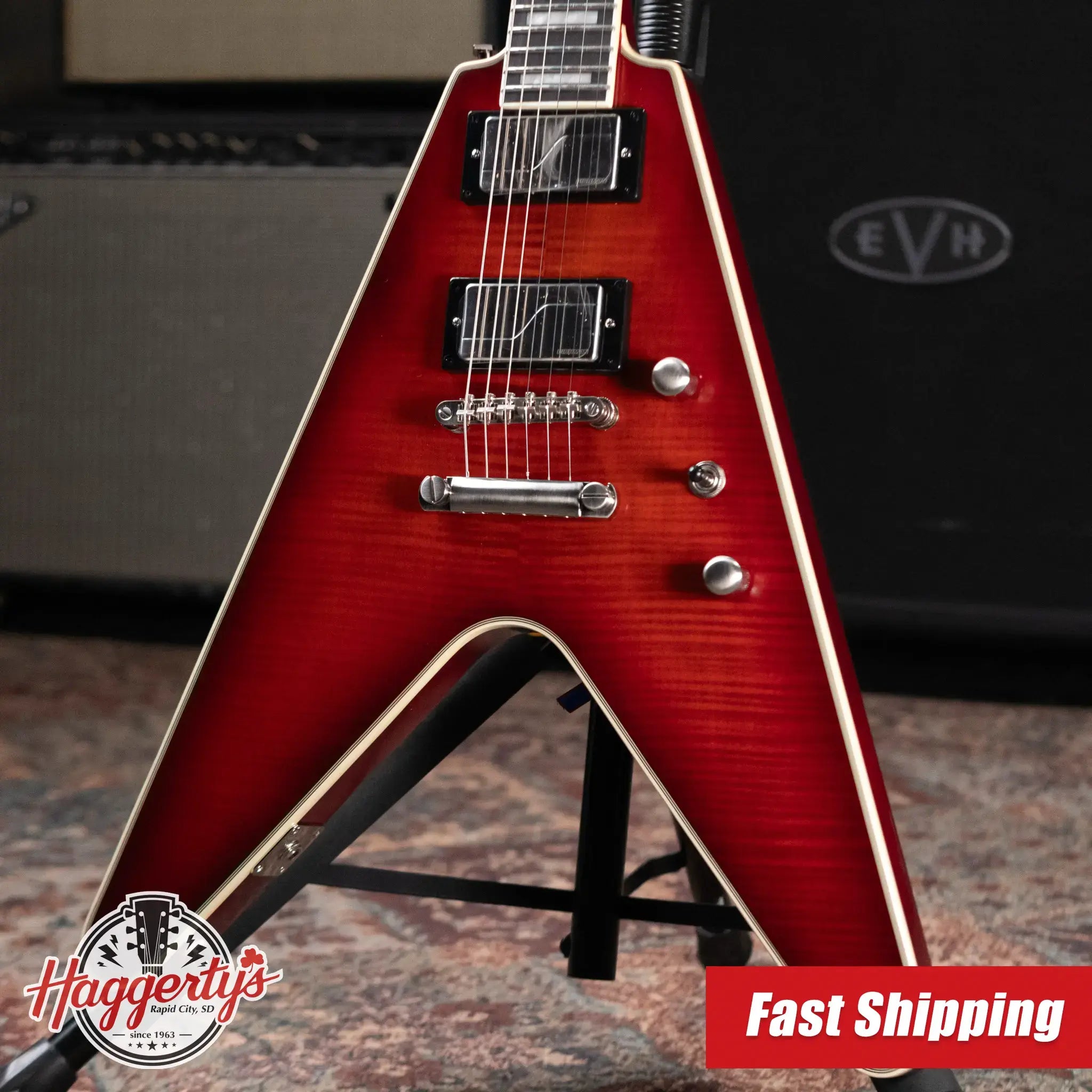 Epiphone Flying V Prophecy Electric Guitar - Aged Bengal Tiger Burst with Gig Bag