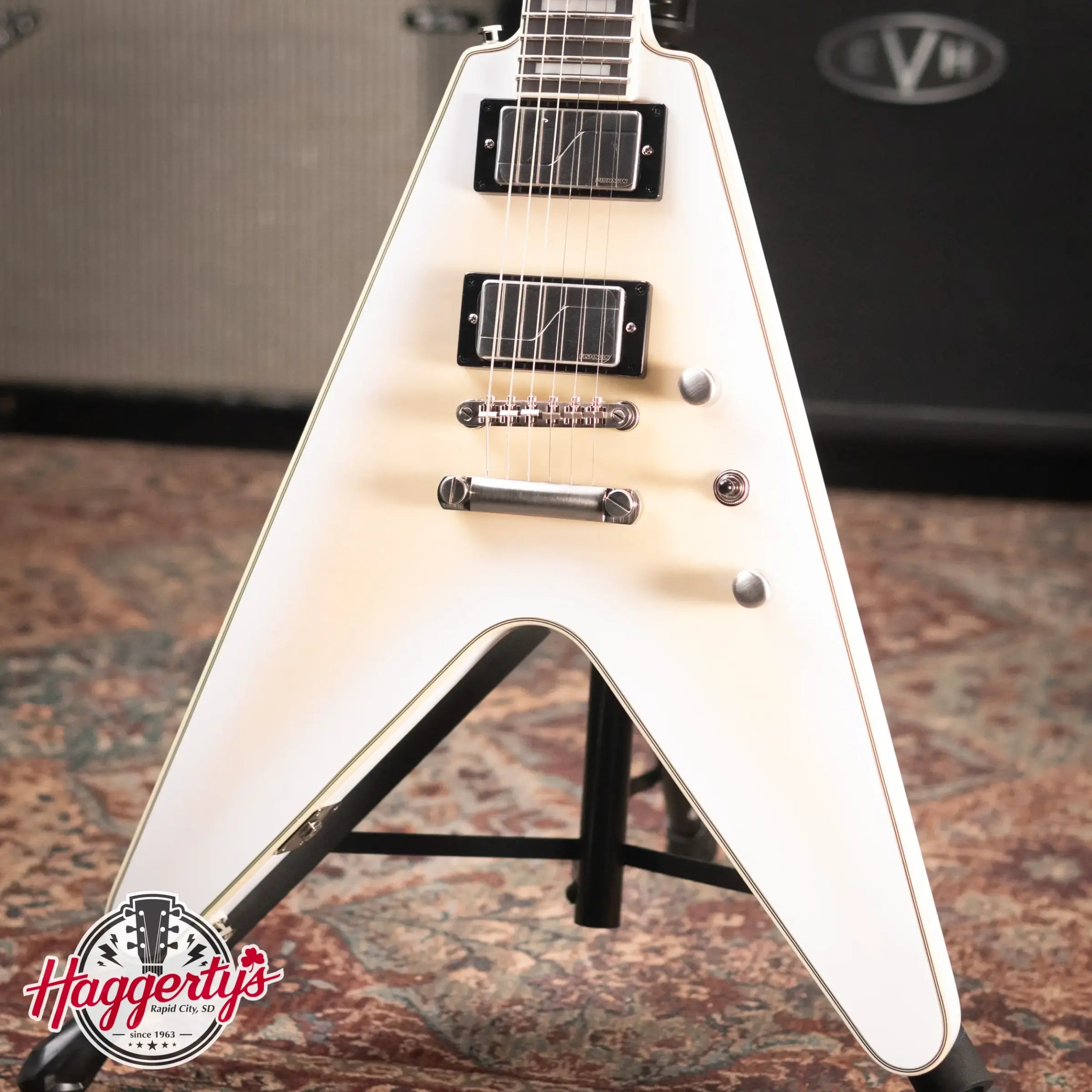 Epiphone Flying V Prophecy Electric Guitar - Aged White Tiger Burst with Gig Bag