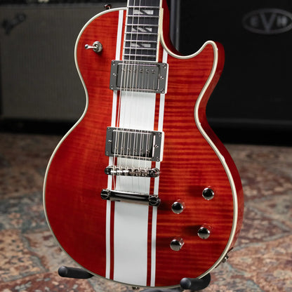 Epiphone Futura Les Paul Custom AAAA Figured Electric Guitar - Rally Red with Gig Bag