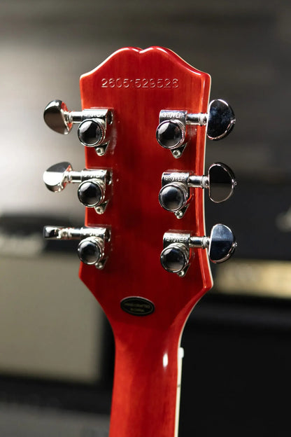 Epiphone Futura Les Paul Custom AAAA Figured Electric Guitar - Rally Red with Gig Bag