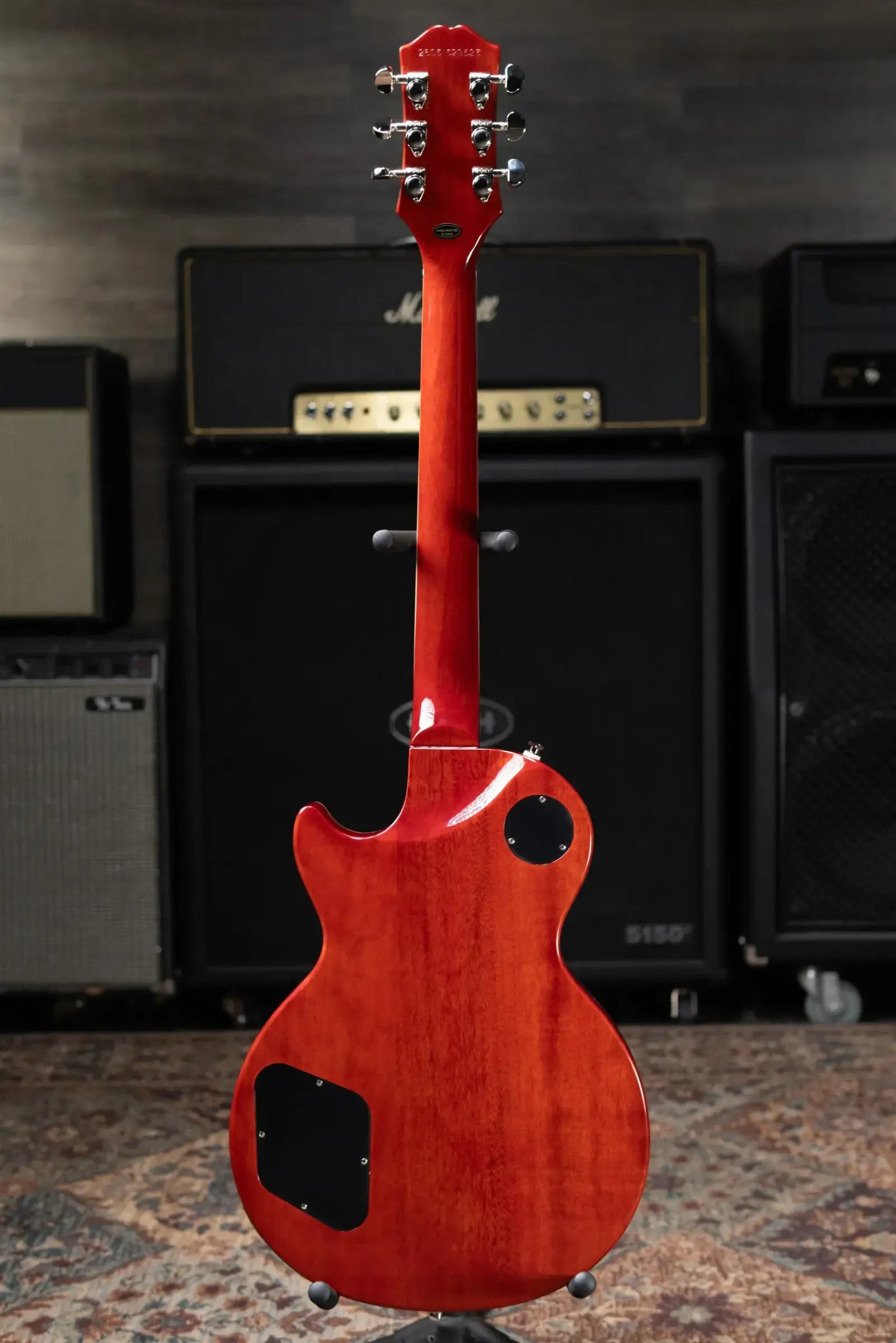 Epiphone Futura Les Paul Custom AAAA Figured Electric Guitar - Rally Red with Gig Bag