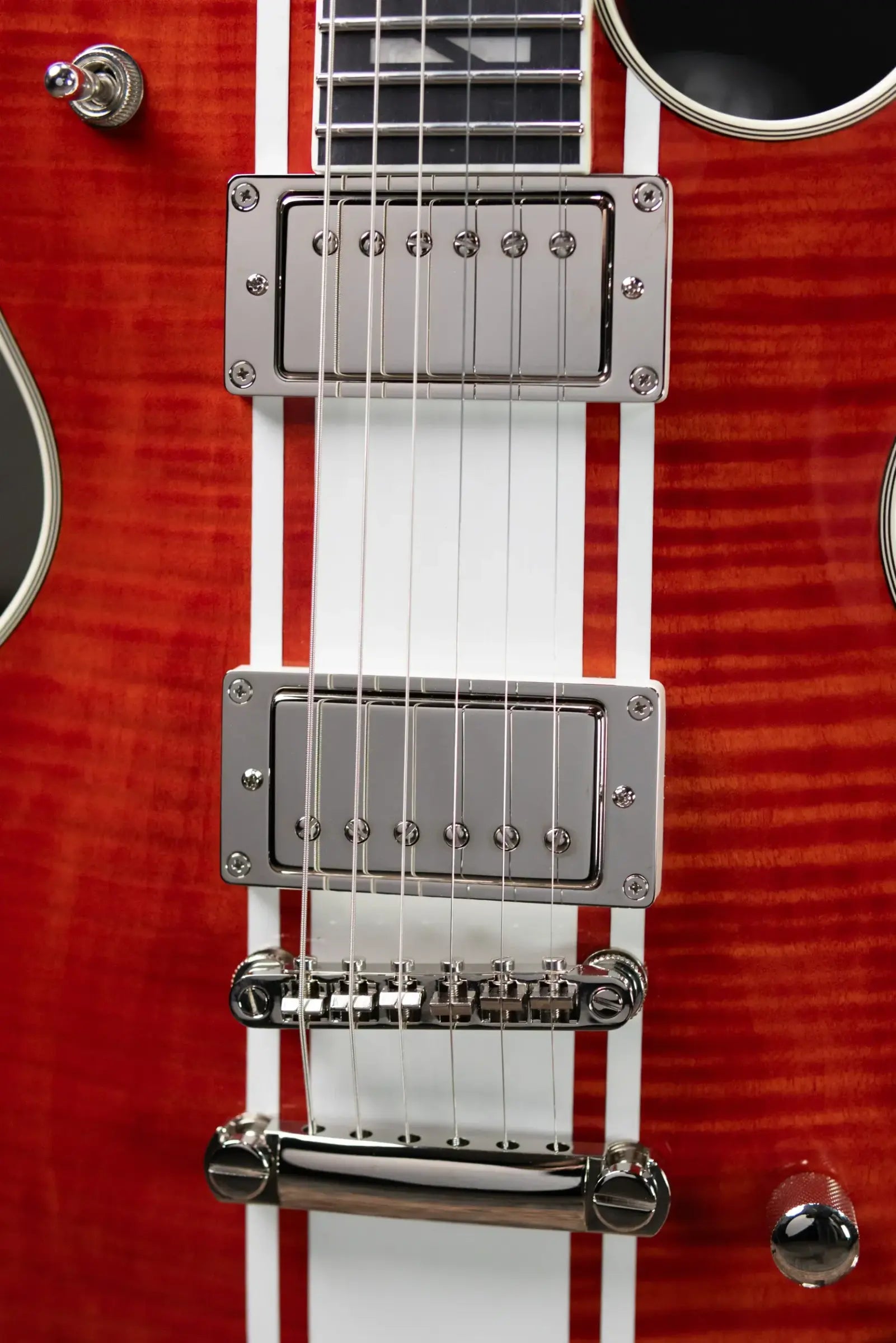 Epiphone Futura Les Paul Custom AAAA Figured Electric Guitar - Rally Red with Gig Bag